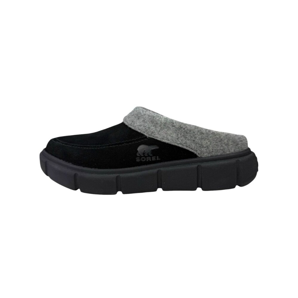 SOREL Explorer III Mule Black Faux Fur Slippers Size 5 Cabincore Cozy Winter